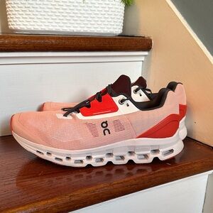 Women’s On Cloud Cloudstratus 2 Running Pink and Red Sneakers Size 10.5